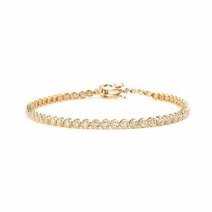 14K Gold  1.89 ct Round Diamond Tennis Bracelet